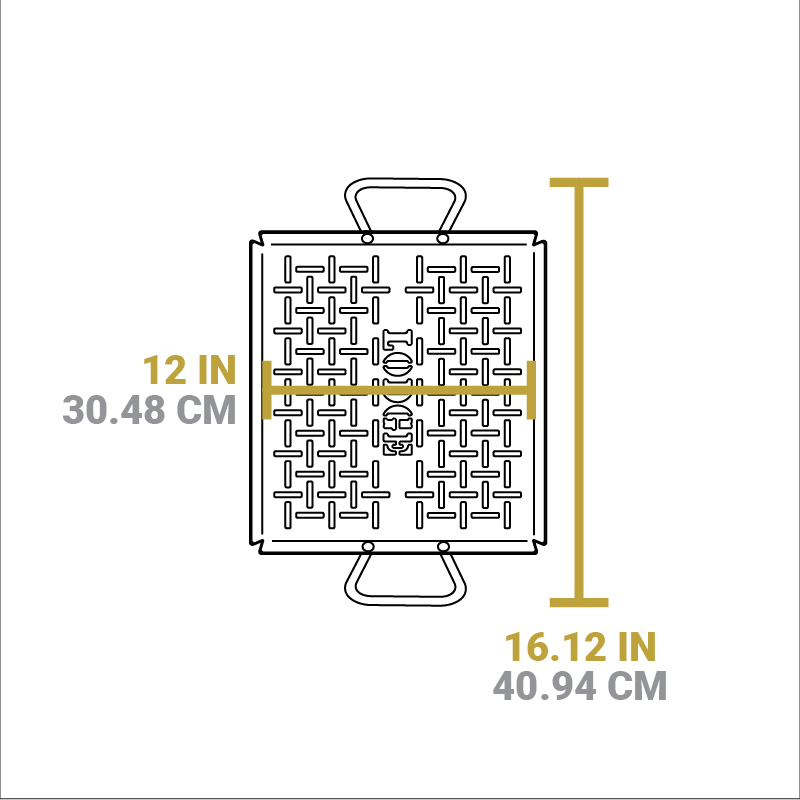 Lodge Heritage 13 x 12 Inch Seasoned Carbon Steel Grilling Basket - Image 5