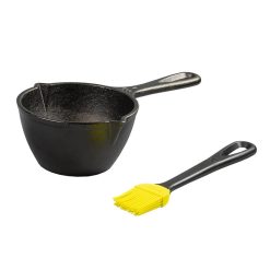 Lodge Heritage Cast Iron Melting Pot and Silicone Brush