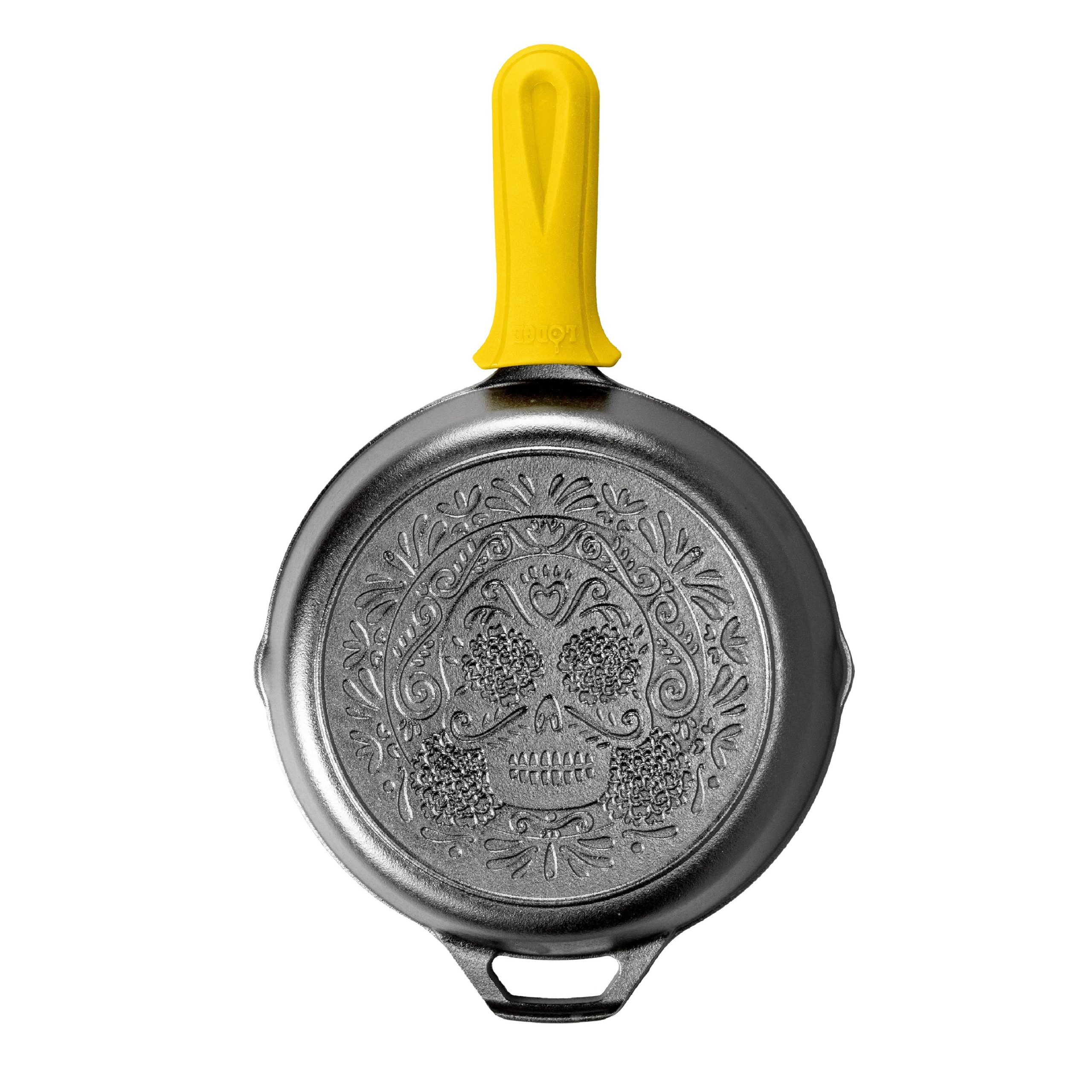 Lodge Heritage Seasoned Cast Iron Sugar Skull Skillet with Deluxe Handle Holder - Image 4