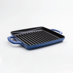 Lodge Heritage USA Enamel 11 Inch Enameled Cast Iron Grill Pan