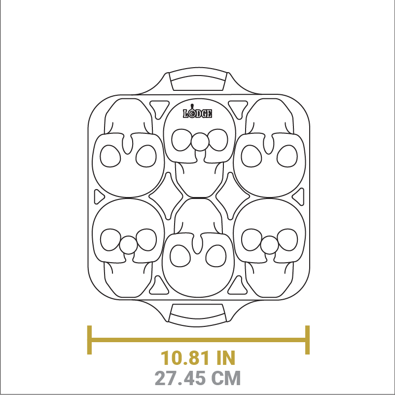 Lodge Heritage Skull Mini Cake Pan - Image 9