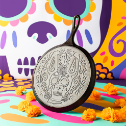 Lodge Heritage 10.5 Inch Seasoned Cast Iron Xolo Sugar Skull Griddle