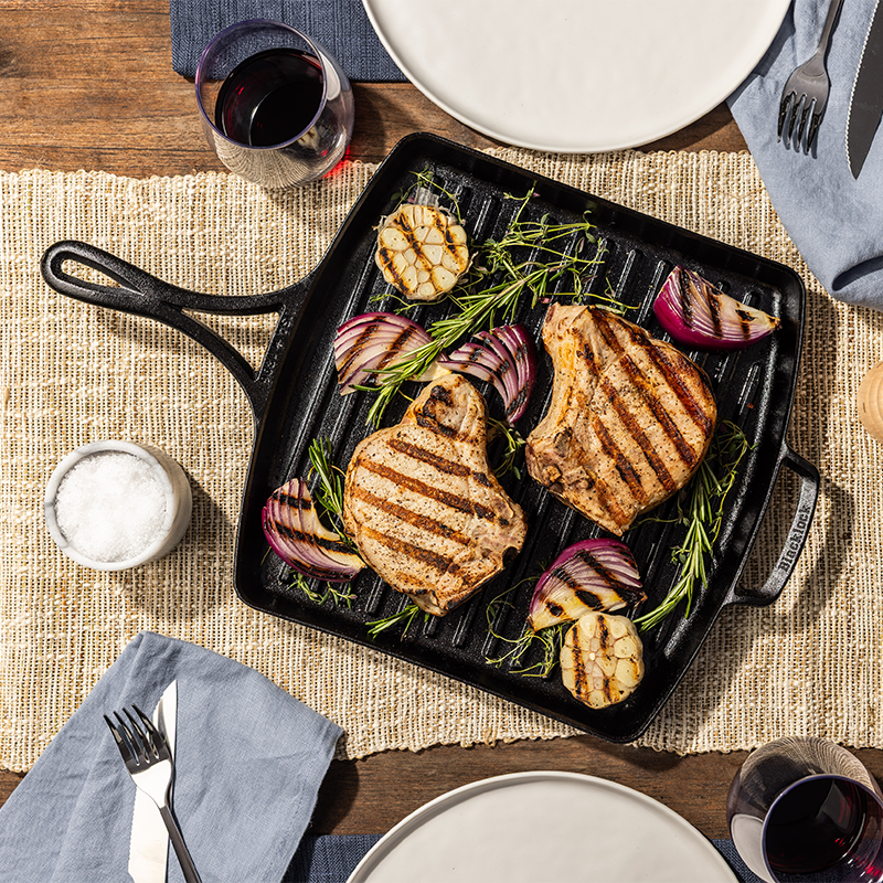 Lodge Heritage Blacklock 12 Inch Lightweight Cast Iron Grill Pan - Image 3