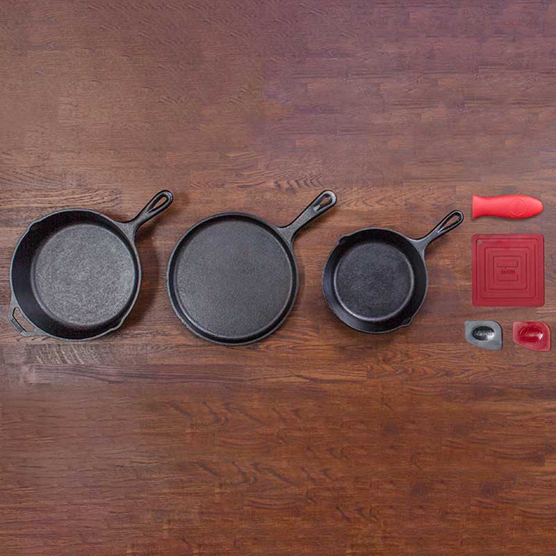 Lodge Heritage Essential Seasoned Cast Iron Skillet Set - Image 2