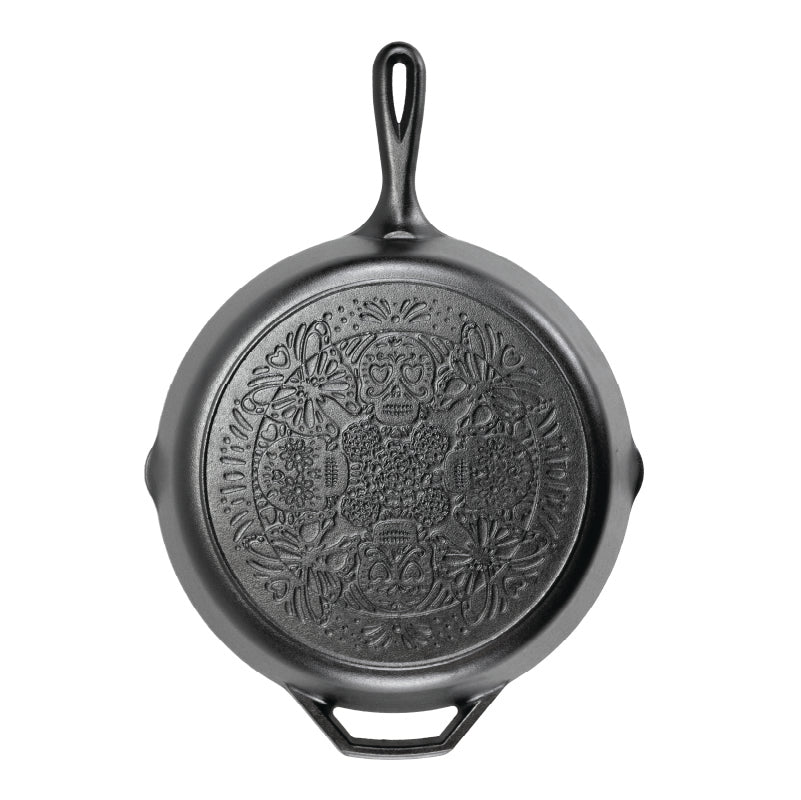 Lodge Heritage 12 Inch Seasoned Cast Iron Butterfly Sugar Skull Skillet - Image 8