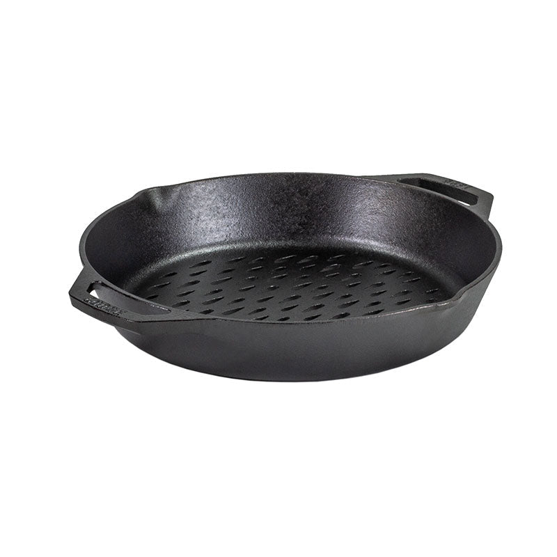 Lodge Heritage 12 Inch Seasoned Cast Iron Dual Handle Grilling Basket - Image 9