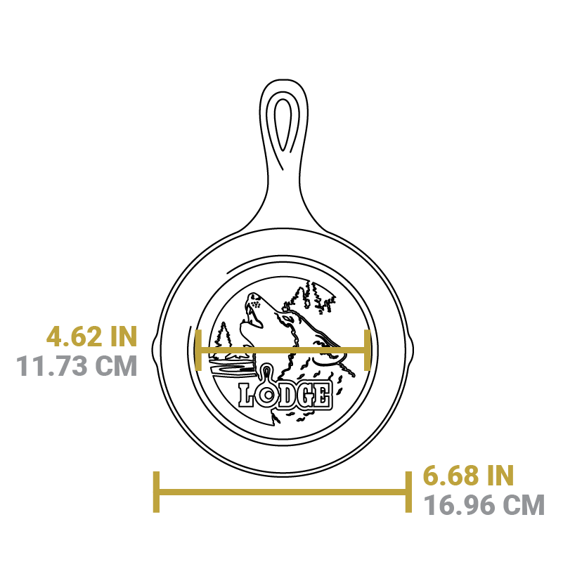 Lodge Heritage Wildlife Series™ 6.5 Inch Cast Iron Wolf Skillet - Image 6
