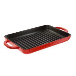 Lodge Heritage Enameled Cast Iron 12.5 x 8 Inch Grill Pan