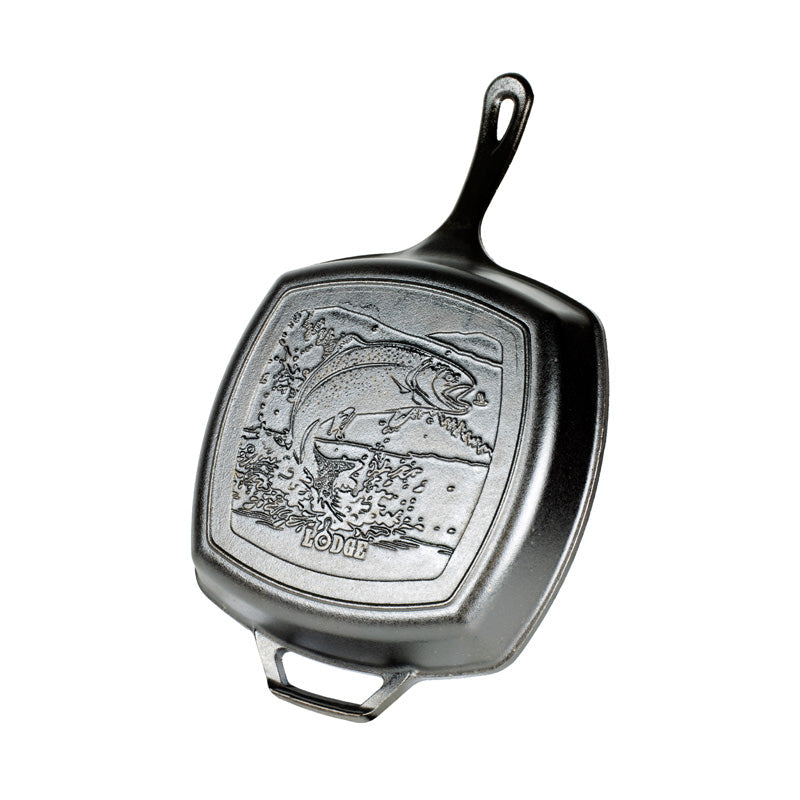 Lodge Heritage Wildlife Square Grill Pan with Fish - Image 2