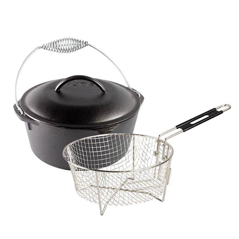 Lodge Heritage Seasoned Cast Iron Dutch Oven Frying Set
